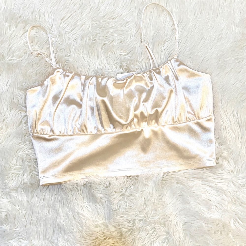 Beautiful ivory satin crop top
